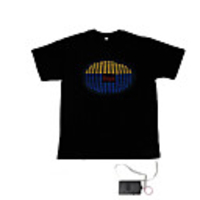 Sound and Music Activated Spectrum VU Meter EL Visualizer T-shirt (4 AAA)