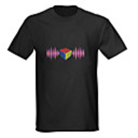 Sound and Music Activated Spectrum VU Meter EL Visualizer T-shirt (4 AAA)