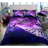 Space Cat Print 3-Piece Duvet Cover Set Hotel Bedding Sets Comforter Cover with Soft Lightweight Microfiber,  Include 1 Duvet Cover,  2 Pillowcases for Double/Queen/King(1 Pillowcase for Twin/Single)