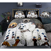 Space Dog Print 3-Piece Duvet Cover Set Hotel Bedding Sets Comforter Cover with Soft Lightweight Microfiber,  Include 1 Duvet Cover,  2 Pillowcases for Double/Queen/King(1 Pillowcase for Twin/Single)