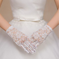 Spandex Fabric Wrist Length Glove Vintage Style / Gloves With Solid
