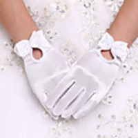 Spandex Wrist Length Glove Bridal Gloves / Party / Evening Gloves With Bowknot / Pearl