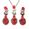 Sparkling Red Star Necklace with Earrings Set