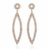 sparkly rhinestone chandelier statement drop earrings - bridal wedding crystal cubic zirconia geometric dangles rectangle,  teardrop,  pointed oval marquise,  rhombus (round hoop - gold)