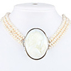 Special Cowry Engraved with A Beautiful Girl Shape Pendant for Women (White)
