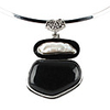 Special Cowry Irregular Shape with Rammel Necklace for Women (Black)
