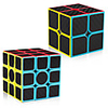 Speed Cube Set 2 pcs Magic Cube IQ Cube Carbon Fiber 222 333 Speedcubing Bundle 3D Puzzle Cube Stress Reliever Puzzle Cube Stickerless Smooth Office Desk Toys Kid