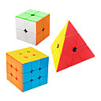 Speed Cube Set 3 pcs Magic Cube IQ Cube 222 333 Speedcubing Bundle 3D Puzzle Cube Stress Reliever Puzzle Cube Stickerless Smooth Office Desk Toys Kid