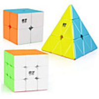 Speed Cube Set 3 pcs Magic Cube IQ Cube 222 333 Speedcubing Bundle 3D Puzzle Cube Stress Reliever Puzzle Cube Stickerless Smooth Office Desk Toys Pyramid Kid