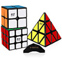 Speed Cube Set 3 pcs Magic Cube IQ Cube 222 333 Speedcubing Bundle 3D Puzzle Cube Stress Reliever Puzzle Cube Stickerless Smooth Office Desk Toys Pyramid Kid
