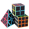 Speed Cube Set 3 pcs Magic Cube IQ Cube Carbon Fiber 222 333 Speedcubing Bundle 3D Puzzle Cube Stress Reliever Puzzle Cube Stickerless Smooth Office Desk Toys Pyramid Kid