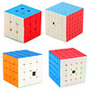 Speed Cube Set 4 pcs Magic Cube IQ Cube MoYu 333 444 555 Speedcubing Bundle Stress Reliever Puzzle Cube Stickerless Smooth Office Desk Toys Kid