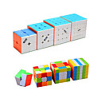 Speed Cube Set 4 pcs Magic Cube IQ Cube QIYI 333 444 555 Speedcubing Bundle 3D Puzzle Cube Stress Reliever Puzzle Cube Stickerless Smooth Office Desk Toys Kid