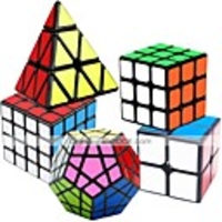 Speed Cube Set 5 pcs Magic Cube IQ Cube 222 333 444 Speedcubing Bundle 3D Puzzle Cube Stress Reliever Puzzle Cube Smooth Office Desk Toys Brain Teaser Pyramid Megaminx Kid