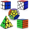 Speed Cube Set 5 pcs Magic Cube IQ Cube QI YI Z501 Fidget Desk Toy Magic Cube Educational Toy Puzzle Cube Professional Level Gift Speed Teenager Adults
