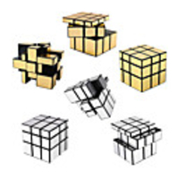 Speed Cube Set 6 pcs Magic Cube IQ Cube 333 Speedcubing Bundle 3D Puzzle Cube Stress Reliever Puzzle Cube Stickerless Smooth Office Desk Toys Mirror Kid