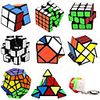 Speed Cube Set 9 pcs Magic Cube IQ Cube 222 333 Speedcubing Bundle Stress Reliever Puzzle Cube Smooth Office Desk Toys Brain Teaser Pyramid Mirror Megaminx Kid