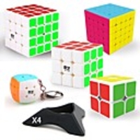Speed Cube Set 9 pcs Magic Cube IQ Cube QIYI QIYI-A 222 333 444 Magic Cube Stress Reliever Puzzle Cube Smooth Sticker Professional Level Gaming Kid
