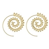 spiral alloy water drop shape party hoop earrings fashion lady eardrop jewelry - golden