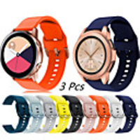 Sport Silicone Watch Band for Samsung Galaxy Watch 3 45mm 41mm / Galaxy Watch 42mm 46mm / Galaxy Active 2 / Gear S3 Classic Frontier / Gear Sport / Gear S2 Classic Bracelet Wrist Strap Wristband 3pcs