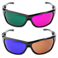 Sport Style Reusable Plastic Frame Resin Lens Anaglyph 3D Glasses