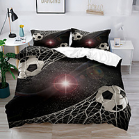 Sports Football Duvet Cover Set Baseball Football flame 2/3 Piece football print hotel bedding sets comforter cover Bedding Set with 1 or 2 Pillowcase(Single Twin only 1pcs) miniinthebox