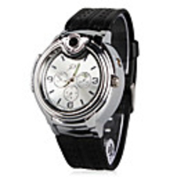 Sporty LED Watch Butane Lighter (Silver and Black)