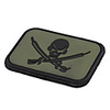 Square Cool Skull Velcro,  Gray