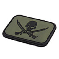 Square Cool Skull Velcro,  Gray