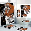 Square Flower Digital Printing Four-piece Set Shower Curtains and Hooks Modern Polyester Machine Made Waterproof Bathroom miniinthebox