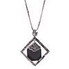 Square Resin Antique Silver Necklace
