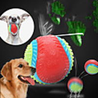 Squeaking Toy Dog Chew Toys Interactive Toy Dog Cat Pet Toy 1pc Ball Pet Friendly Rubber Gift