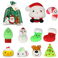 Squishy Fidget Toys Mini Mochi Squishies 10 Pcs Party Christmas Mochi Favors for Kids Kawaii Snow Man Squishy Stress Relief Toys with Storage Bag miniinthebox