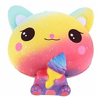 Squishy Squishies Squishy Toy Squeeze Toy / Sensory Toy Jumbo Squishies Cat Ice Cream Cute Stress and Anxiety Relief Slow Rising PORON For Kid