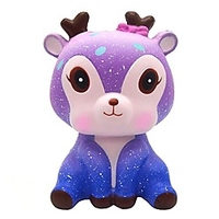 Squishy Squishies Squishy Toy Squeeze Toy / Sensory Toy Jumbo Squishies Deer Galaxy Starry Sky Stress and Anxiety Relief Super Soft Slow Rising Poly urethane For Kid