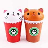 Squishy Squishies Squishy Toy Squeeze Toy / Sensory Toy Jumbo Squishies Stress Reliever FoodDrink Cat Coffee Cup Animal Stress and Anxiety Relief Novelty Super Soft Slow Rising For Kid