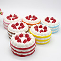Squishy Squishies Squishy Toy Squeeze Toy / Sensory Toy Jumbo Squishies Stress Reliever Strawberry Cake Dessert Cute ABS Resin For Kid