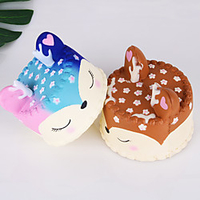 Squishy Squishies Squishy Toy Squeeze Toy / Sensory Toy Slow Rising Jumbo Squishies Stress Reliever Fox Cake Kawaii Resin For Kid