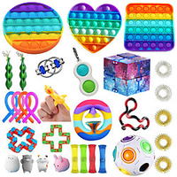 Squishy Toy Sensory Fidget Toy Stress Reliever 31 pcs Mini Creative Stress and Anxiety Relief Decompression Toys Slow Rising Plastic Metal For Kid