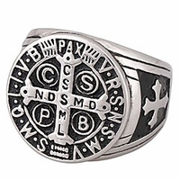 st benedict exorcism stainless steel ring demon protection ghost hunter csbp