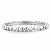 stacking ring for women [size 8] teens amp; girls [.925 sterling silver] - dainty vintage bead bump band [hypoallergenic]