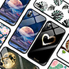 Stained Phone Shell Case for iphone XS Max XR XS X 8 Plus 8 7 Plus 7 6 Plus 6 Glossy Tempered Glass Hard Cover TPU Edge