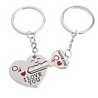 Stainless Lovers keychains (Hearts / 2-Piece Set)