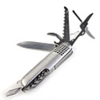 Stainless Multifunction Tool Swiss Style Knife Silvery