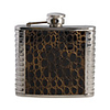 Stainless Steel Leather Curved Pocket Liquor Flask (4.0 oz)