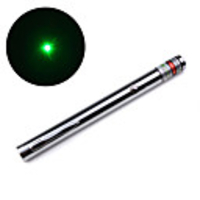 Stainless Steel 200mW Green Laser Pointer Pen (2 AAA)