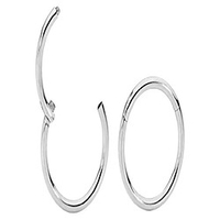 stainless steel 5/16 (8mm) 18g (thin) hinged continuous segment ring hoop sleeper earrings body piercing (steel)
