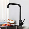 Stainless steel black kitchen faucet European style baking paint hot and cold 360 rotatable sink washing basin faucet