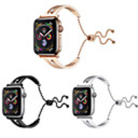 Stainless Steel Bling Bracelet Bands Compatible iWatch 40mm 44mm 38mm 42mm Apple Watch Series 4 3 2 1 Luxury Diamond Crystal Classy Bangle Replacement Loop Wirst Strap