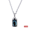 Stainless Steel Blue Crystal USB2.0 Flash Drive Necklace (256MB)